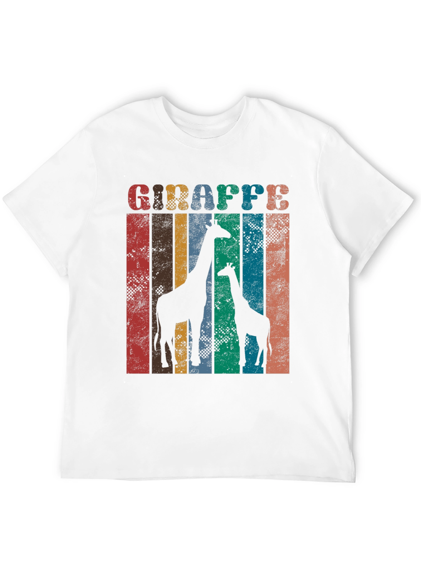 Retro Giraffe Graphic Print T-Shirt