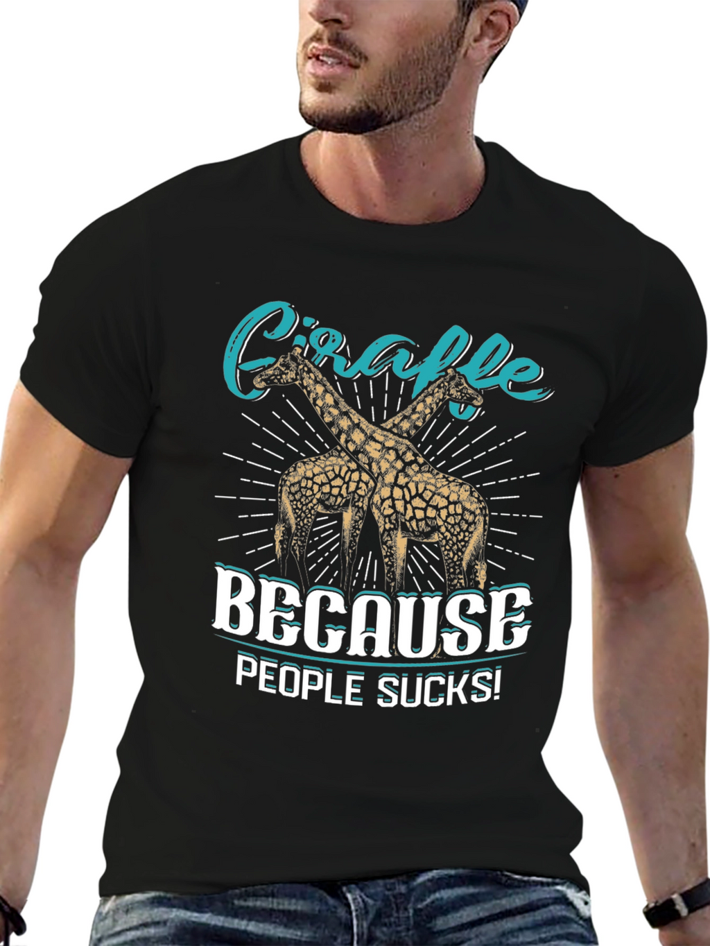 Giraffe Because People Suck T-Shirt