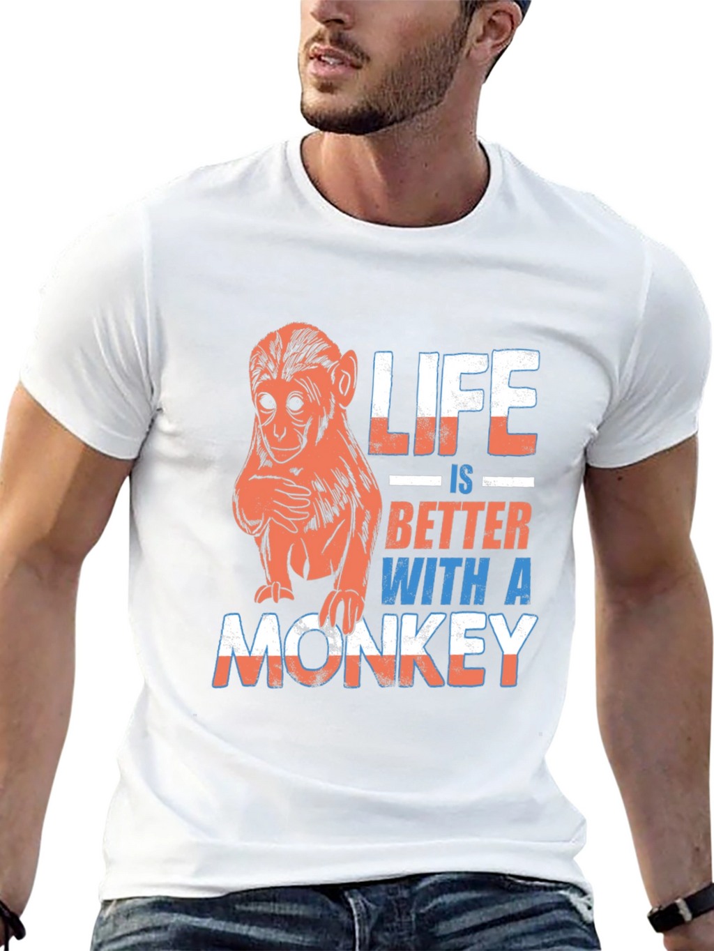 Life is Better With A Monkey Graphic T-Shirt