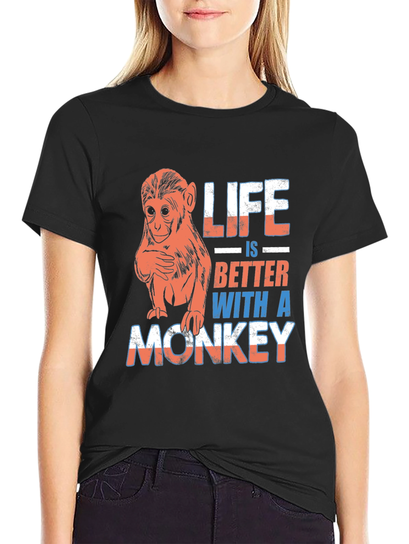 Life is Better With A Monkey Graphic T-Shirt
