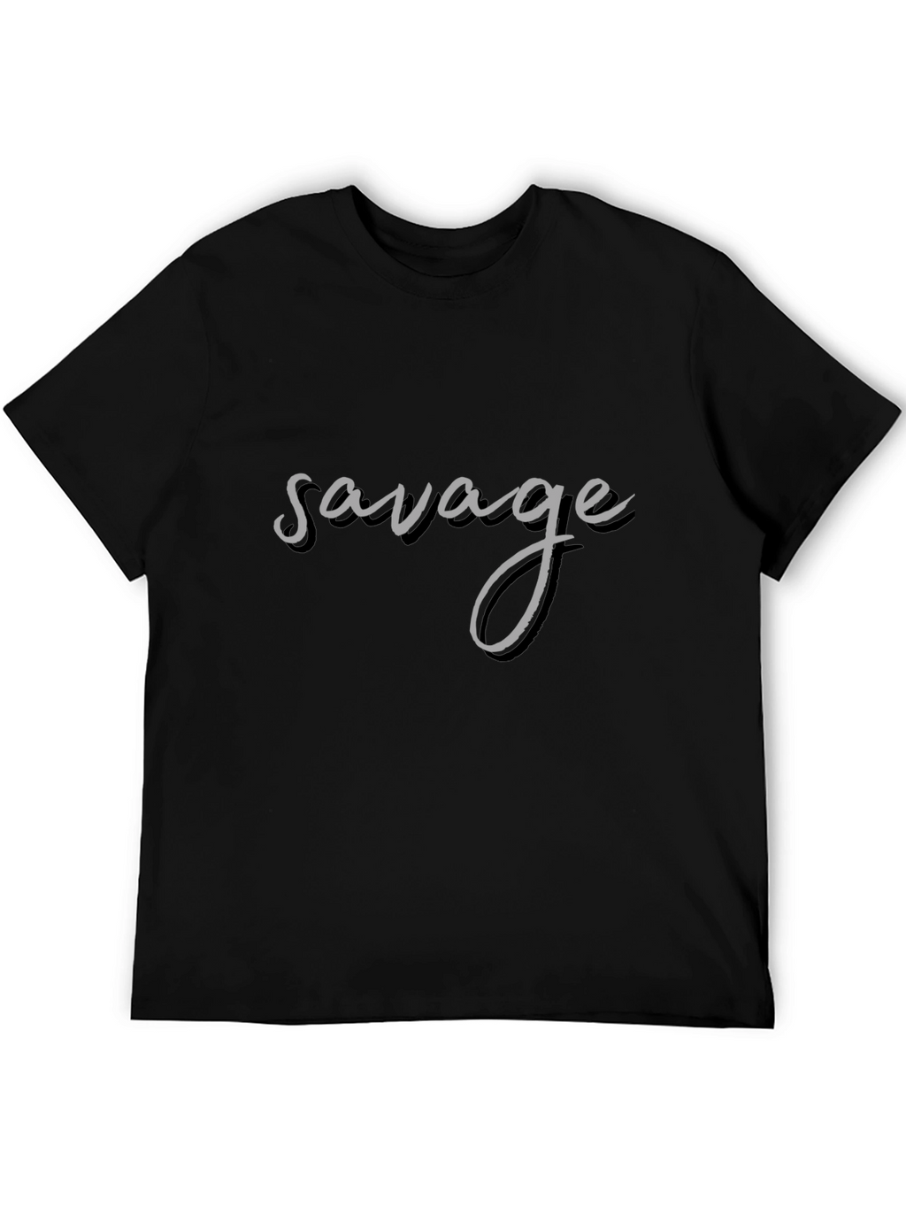 Savage Graphic Tee - Black Cotton Crew Neck