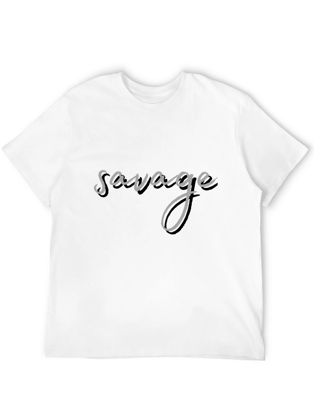 Savage Graphic Tee - Black Cotton Crew Neck