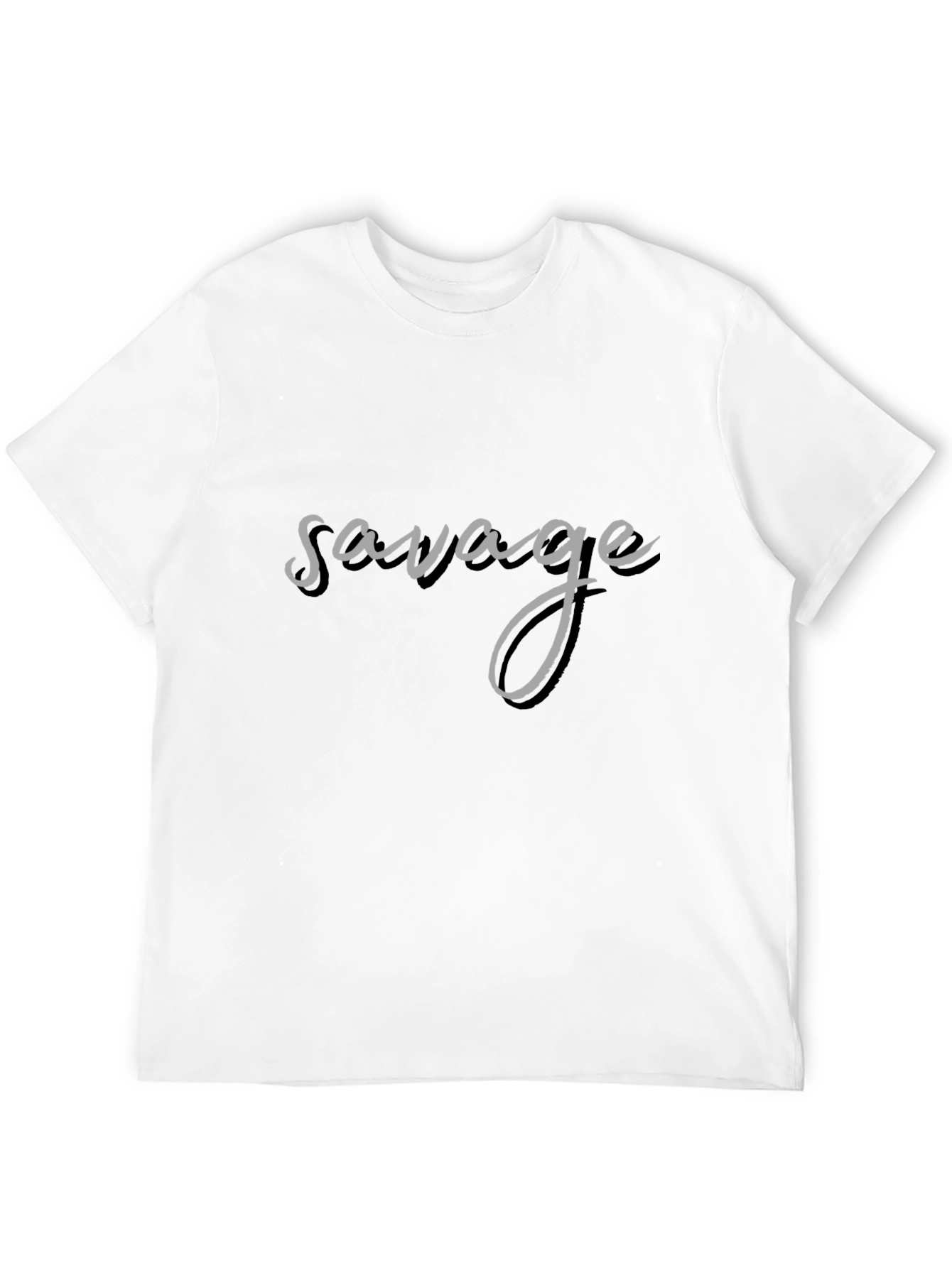 Savage Graphic Tee - Black Cotton Crew Neck
