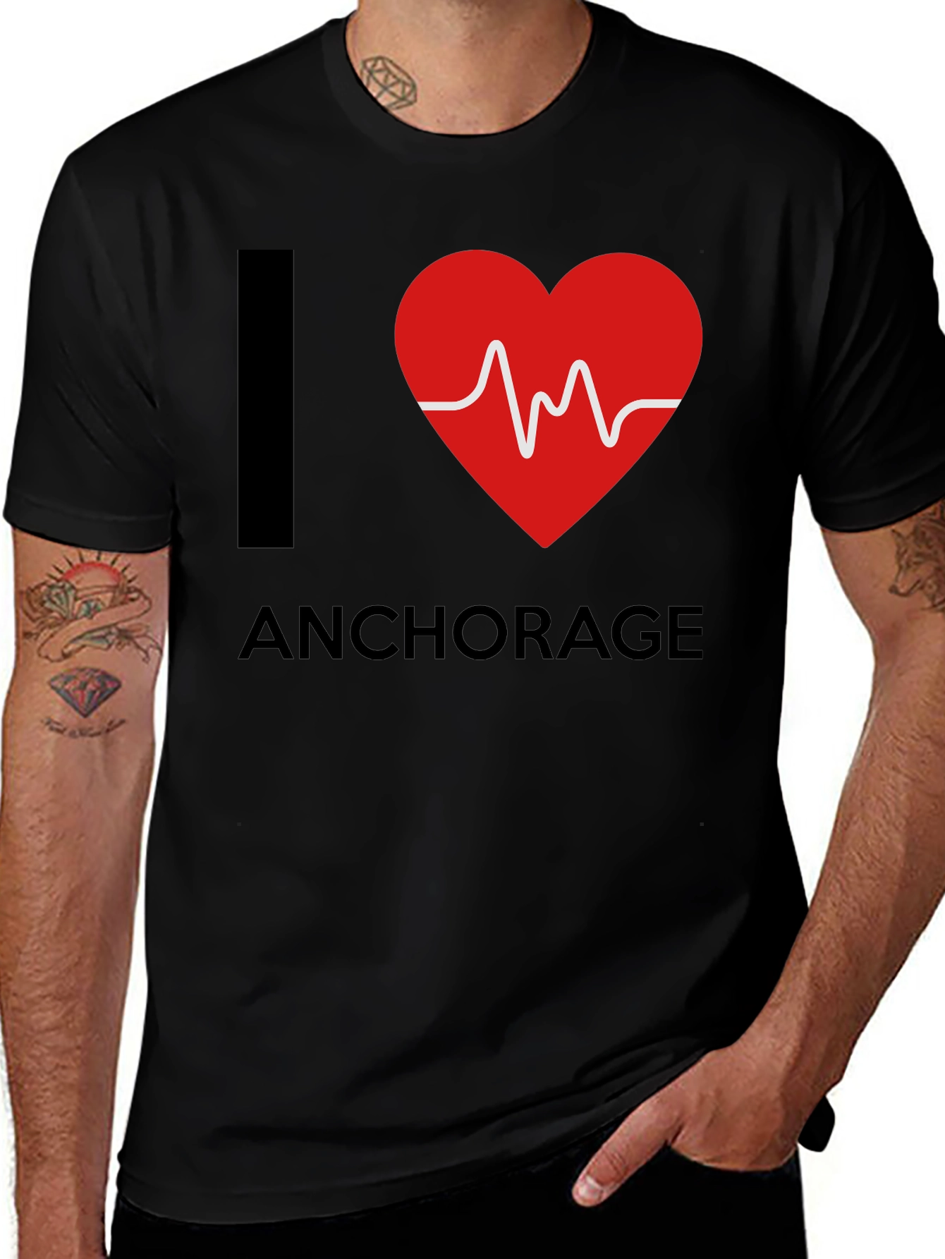 I Heart Anchorage T-Shirt - Black