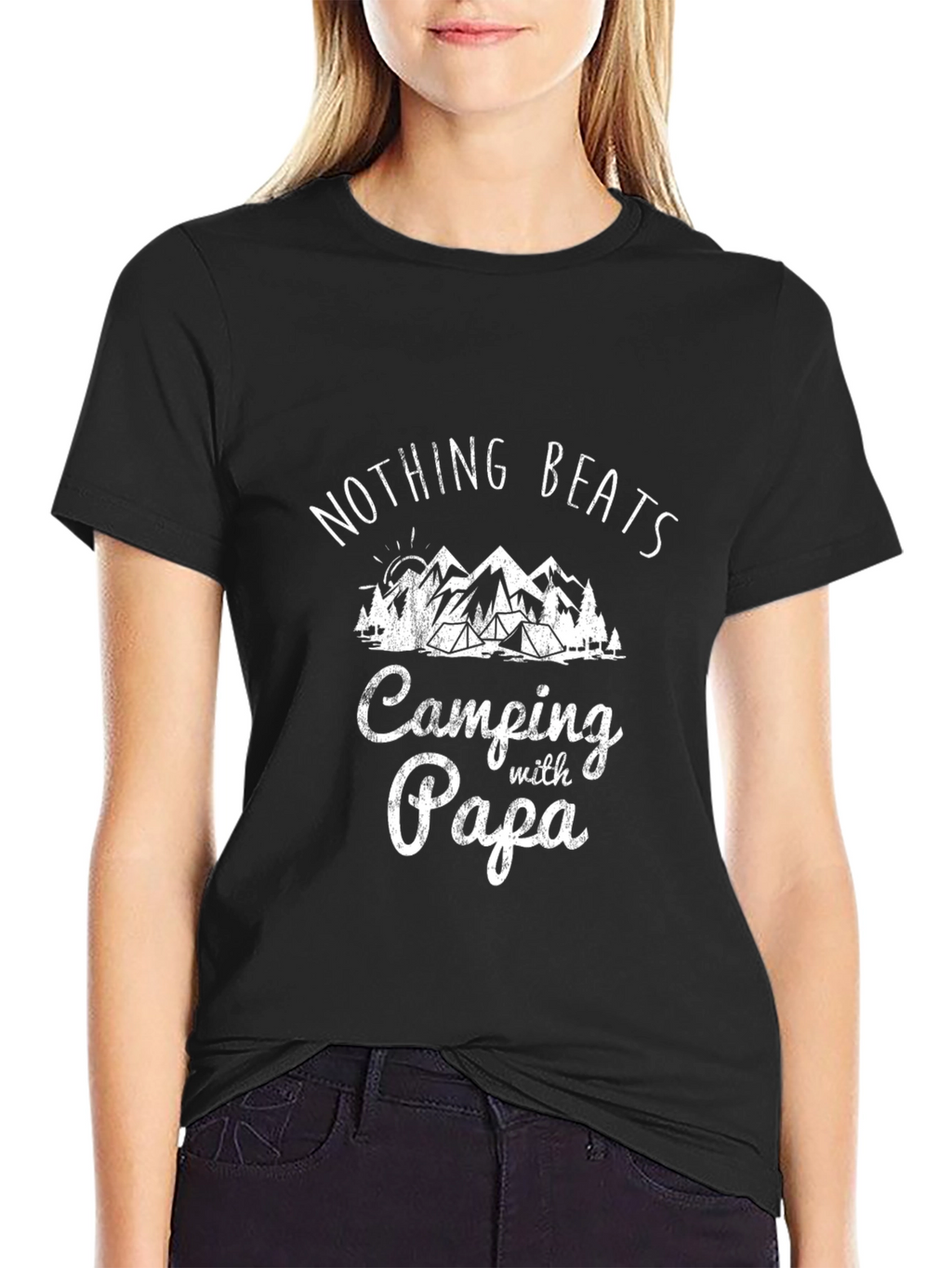 Camping with Papa T-Shirt | Nature Lover Tee