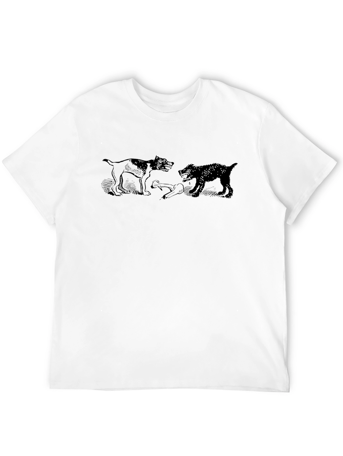 Mens Graphic Tee - Dogs Fighting Over Bone