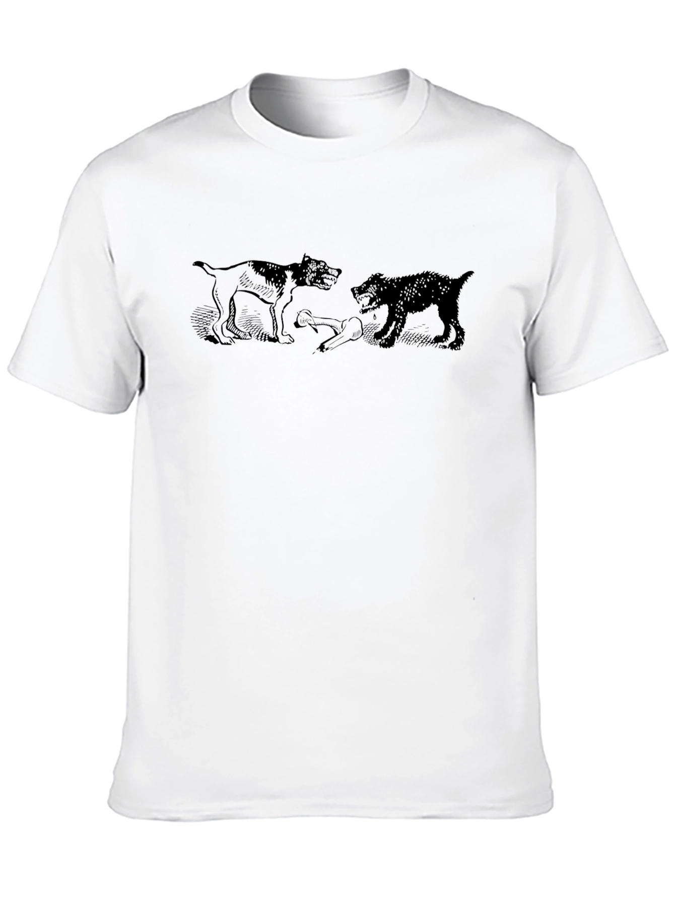 Mens Graphic Tee - Dogs Fighting Over Bone