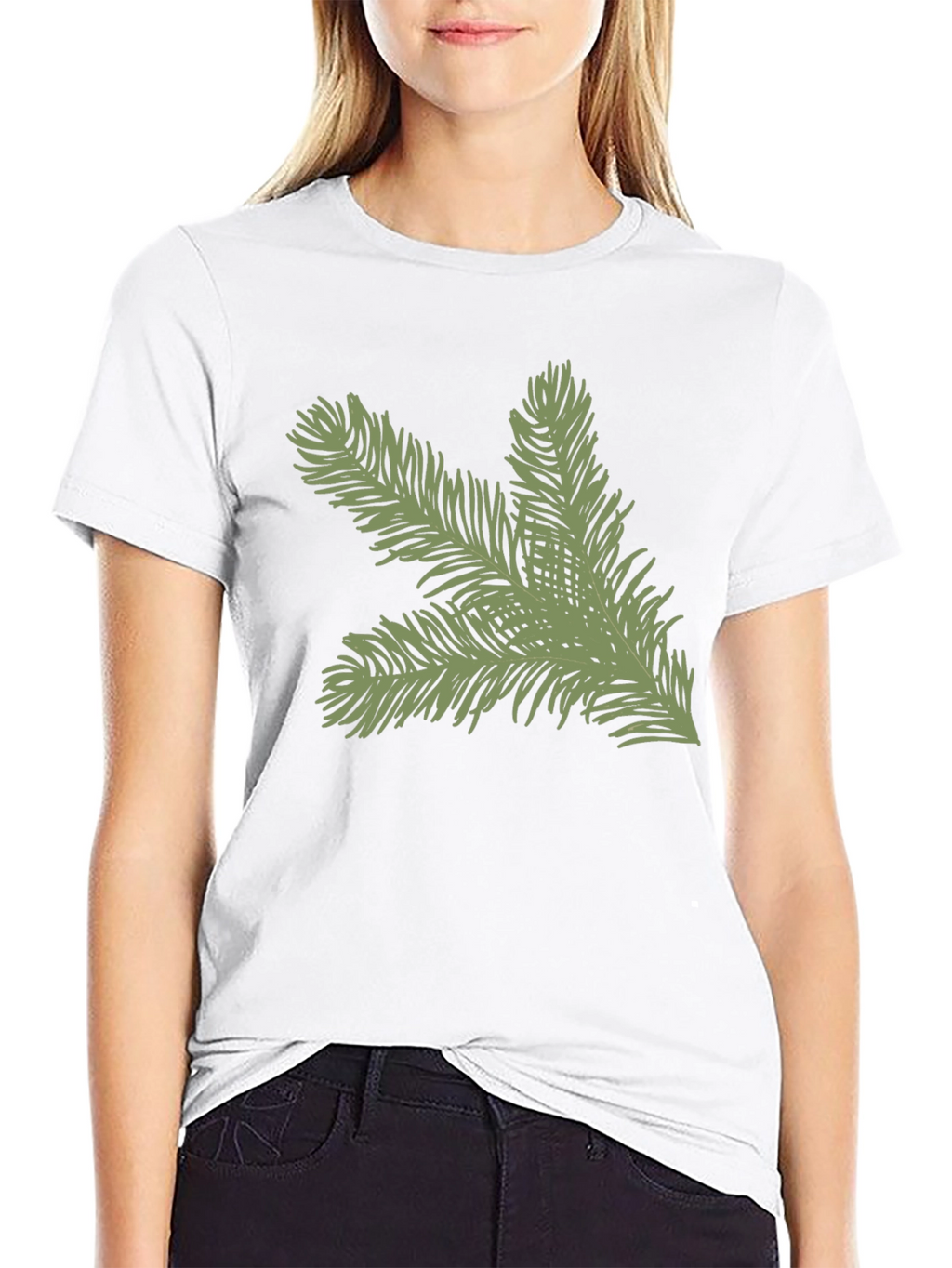 Evergreen Branch Graphic Tee - Soft Cotton