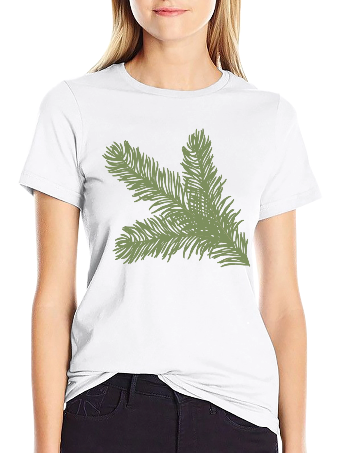 Evergreen Branch Graphic Tee - Soft Cotton