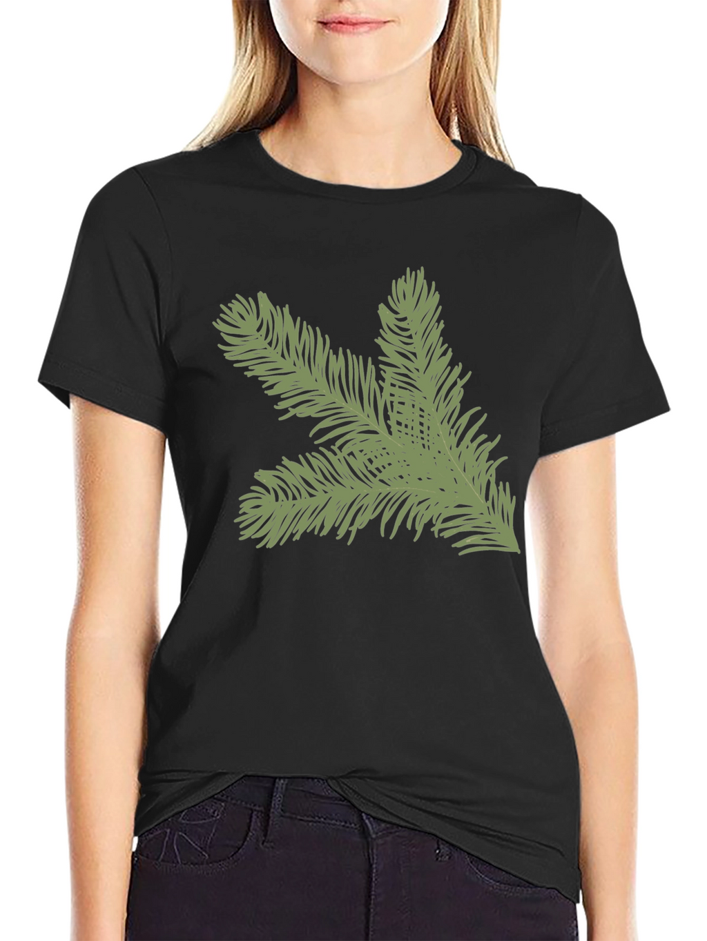 Evergreen Branch Graphic Tee - Soft Cotton