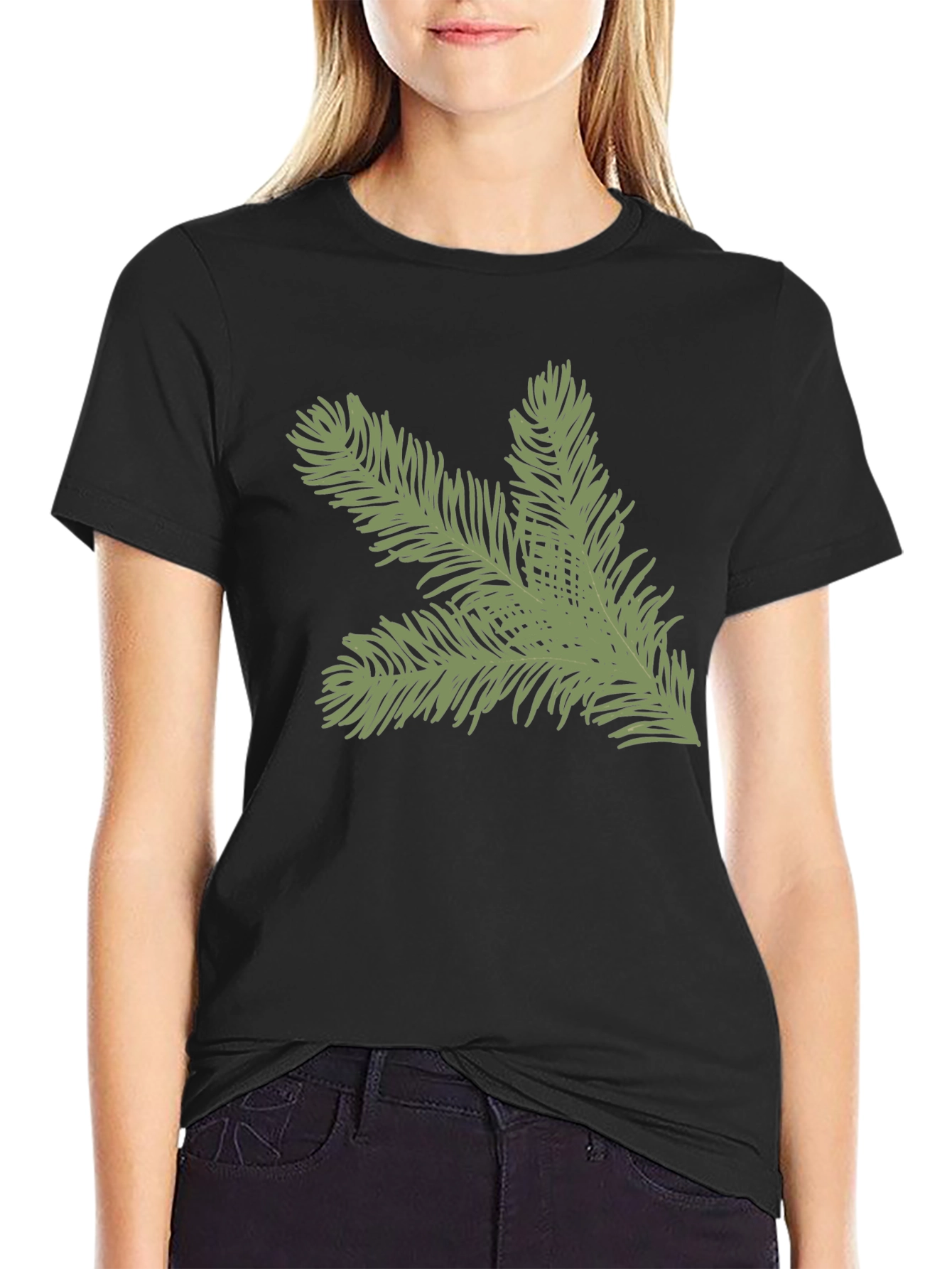 Evergreen Branch Graphic Tee - Soft Cotton