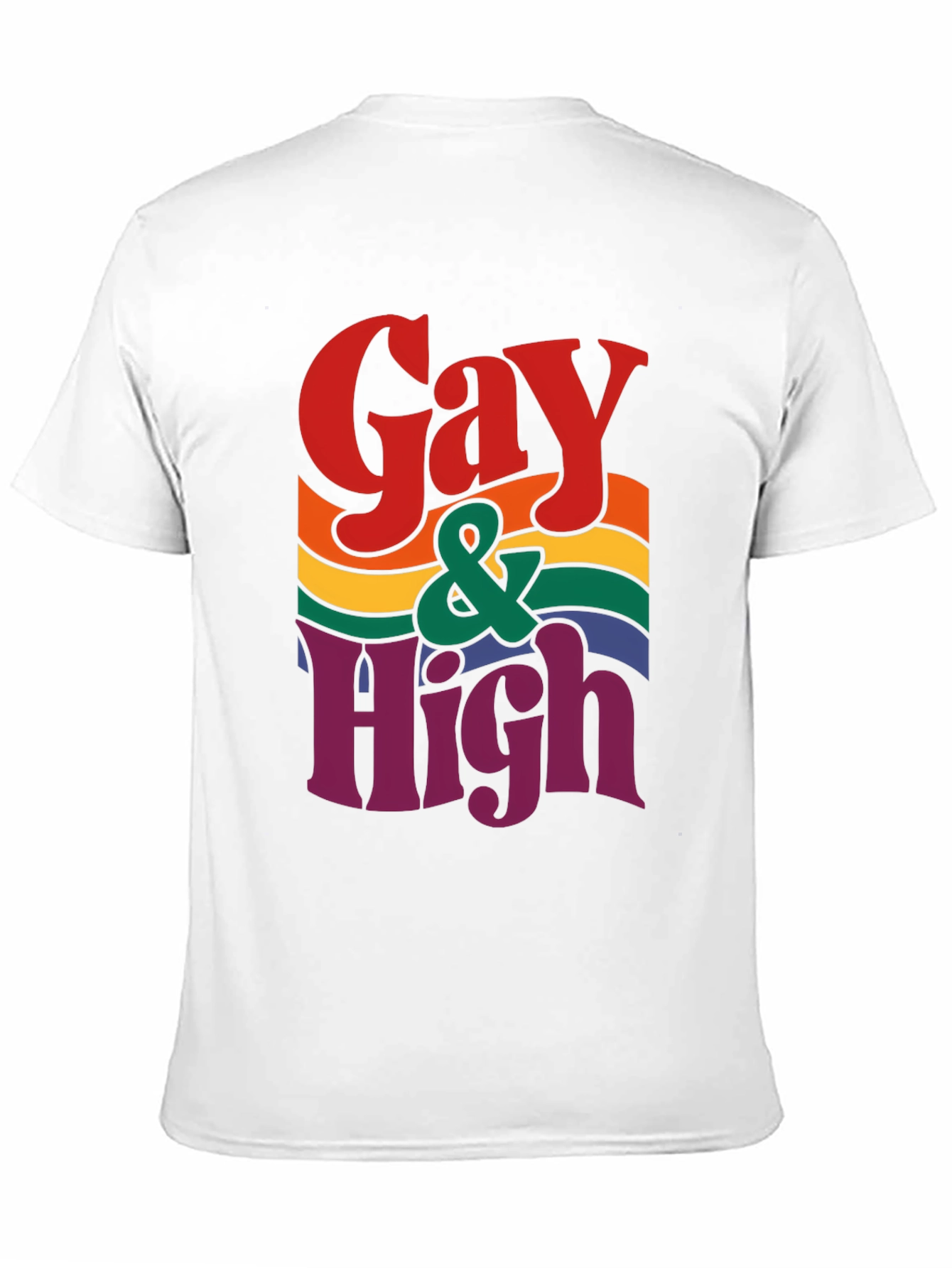 Gay & High Pride T-Shirt - Rainbow Graphic Tee