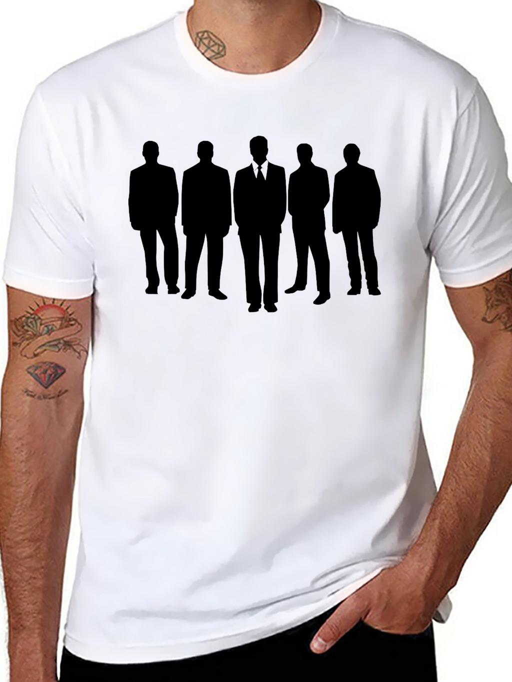 Men in Black Silhouette Graphic Tee