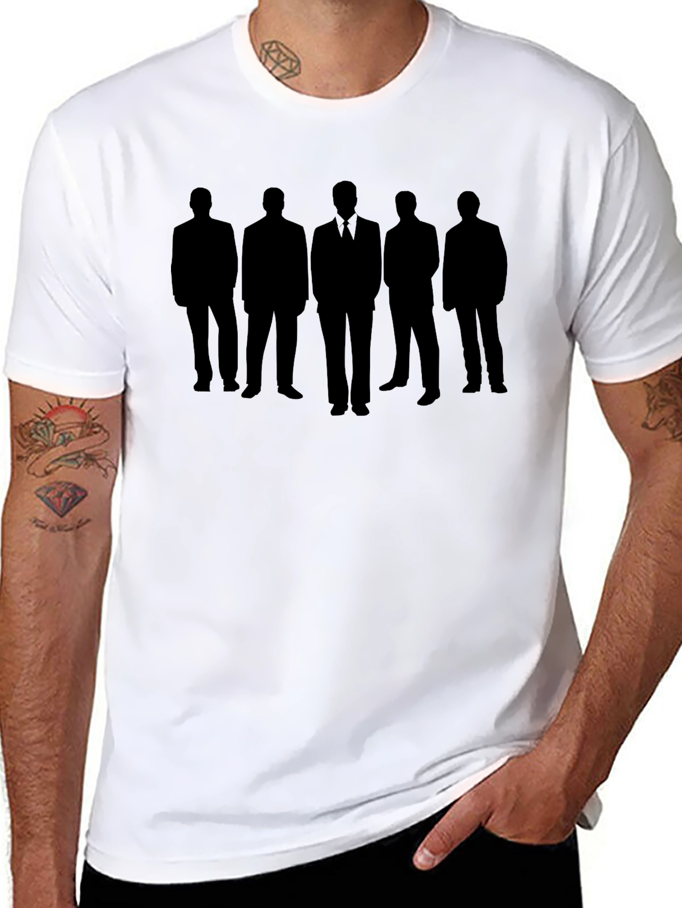 Men in Black Silhouette Graphic Tee