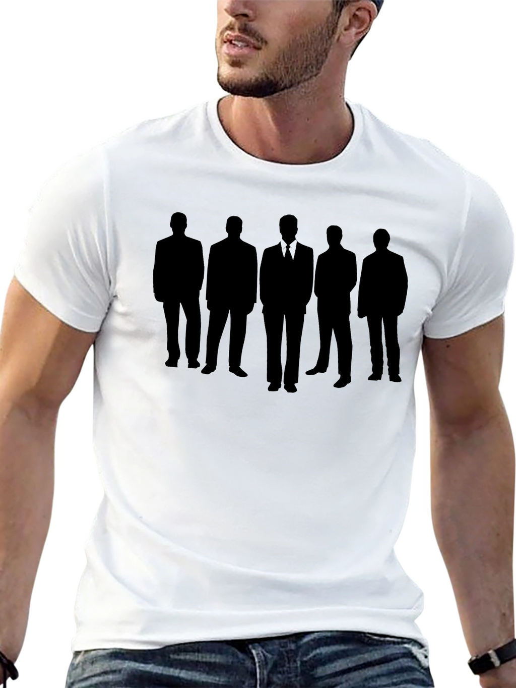 Men in Black Silhouette Graphic Tee