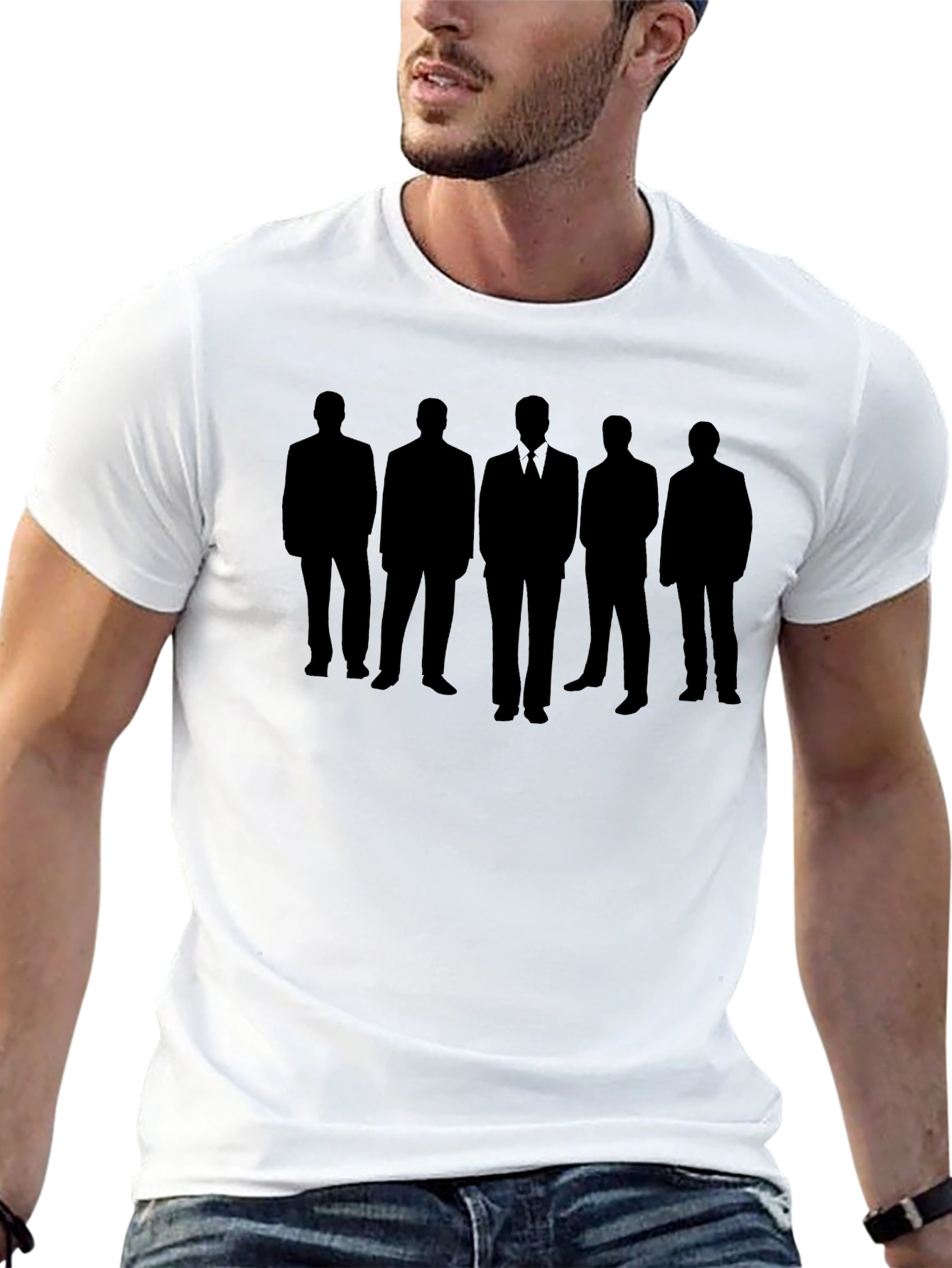 Men in Black Silhouette Graphic Tee