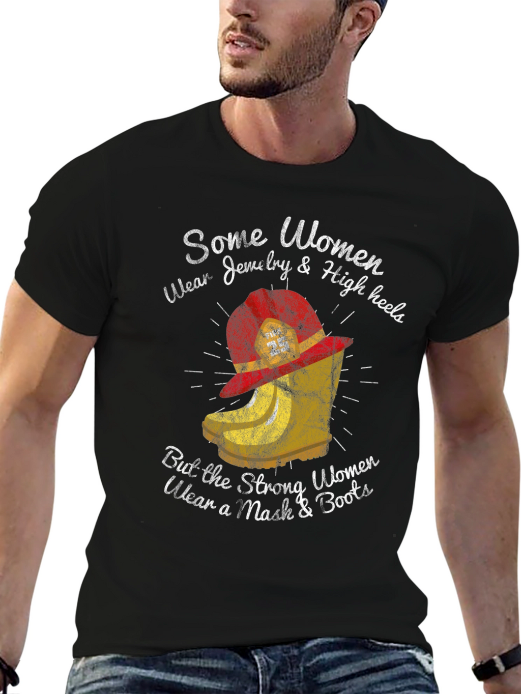 Strong Women Wear Mask & Boots T-Shirt