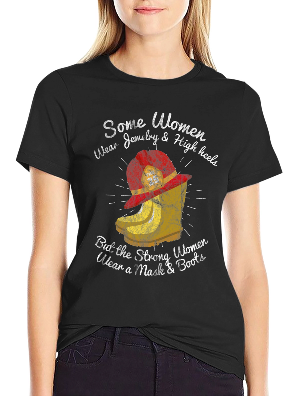 Strong Women Wear Mask & Boots T-Shirt