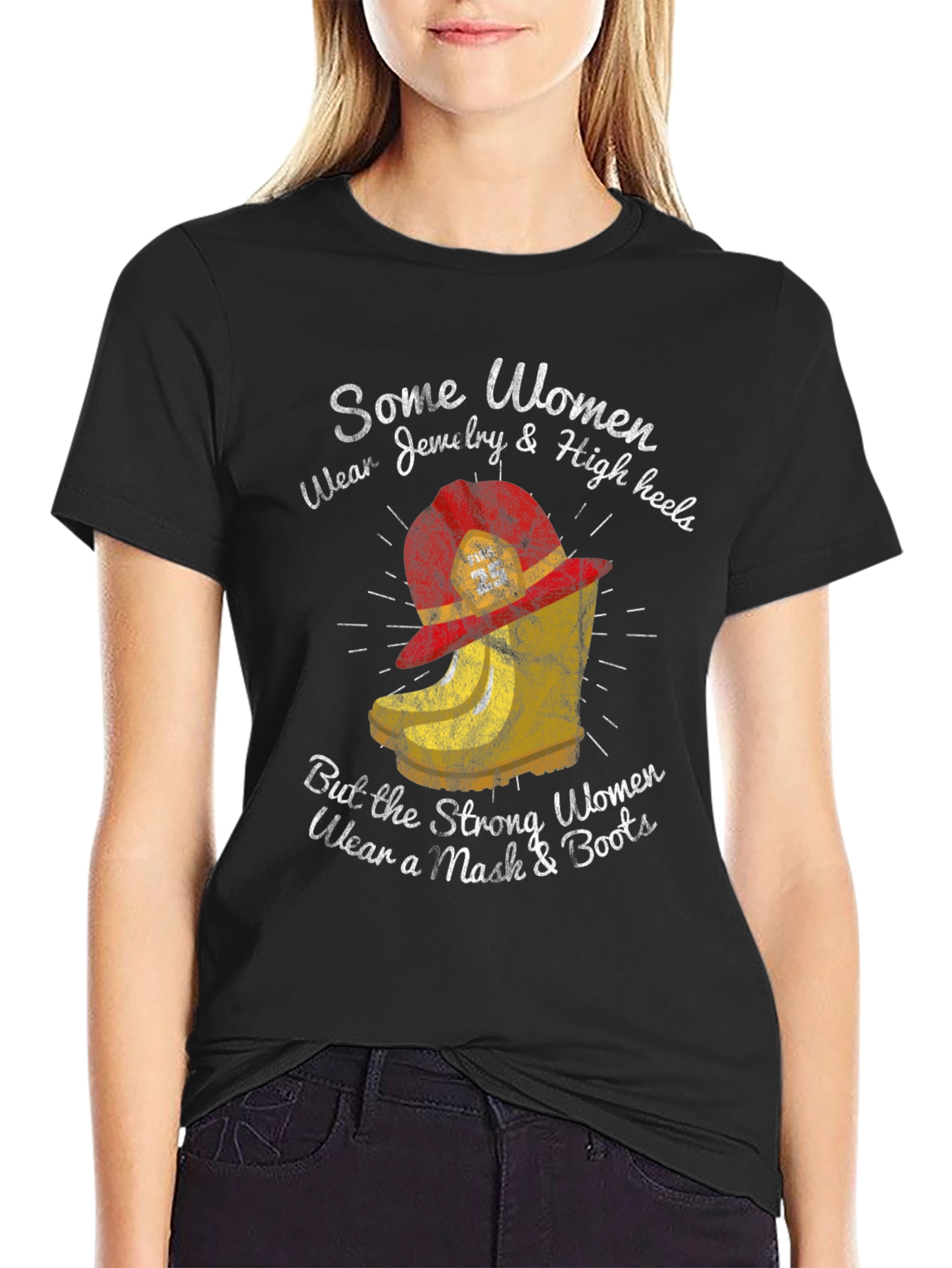 Strong Women Wear Mask & Boots T-Shirt