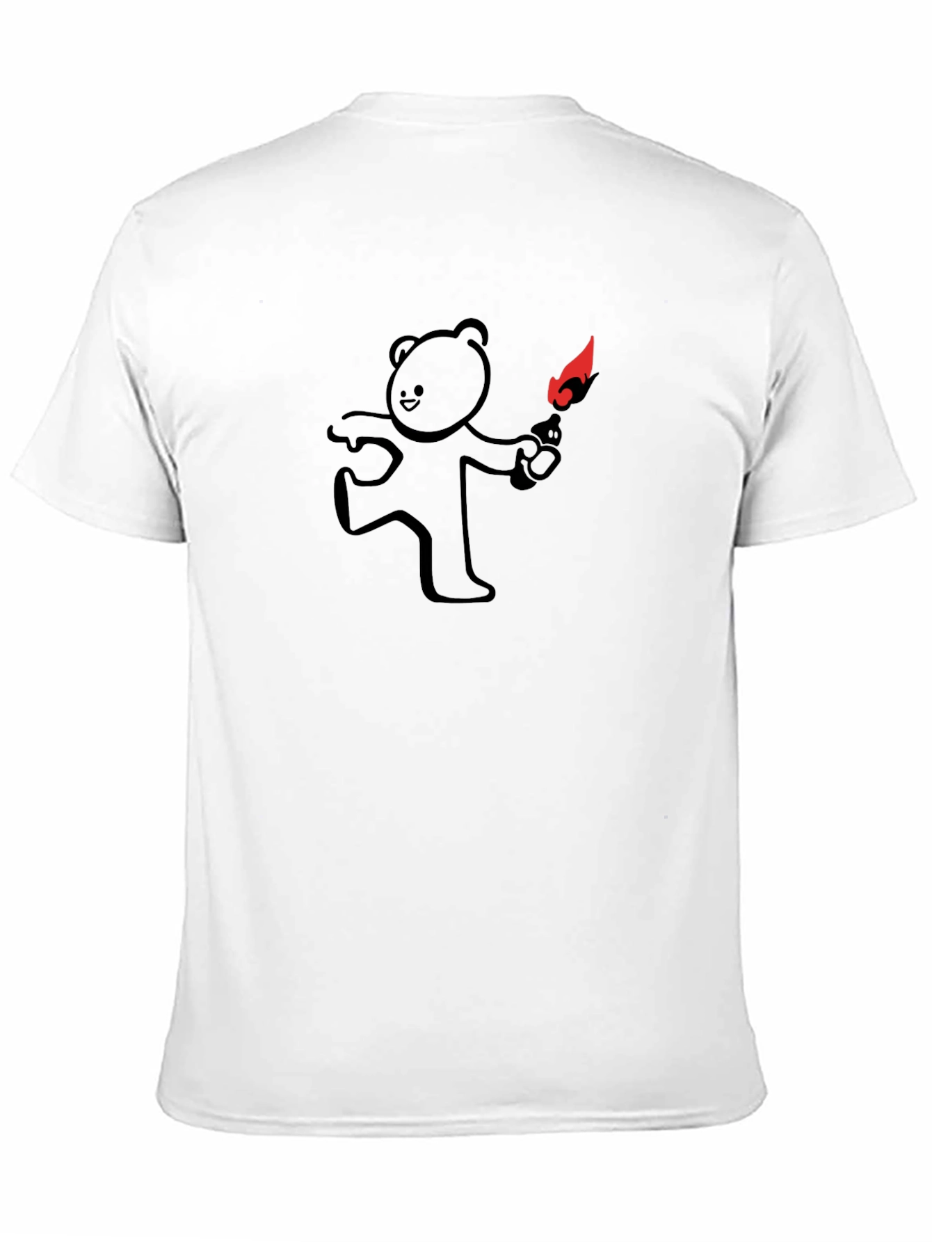 Molotov Bear Graphic Tee - Trendy Black T-Shirt