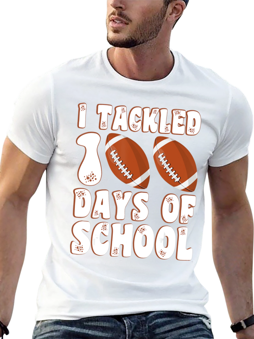 I Tackled 100 Days of School Football T-Shirt