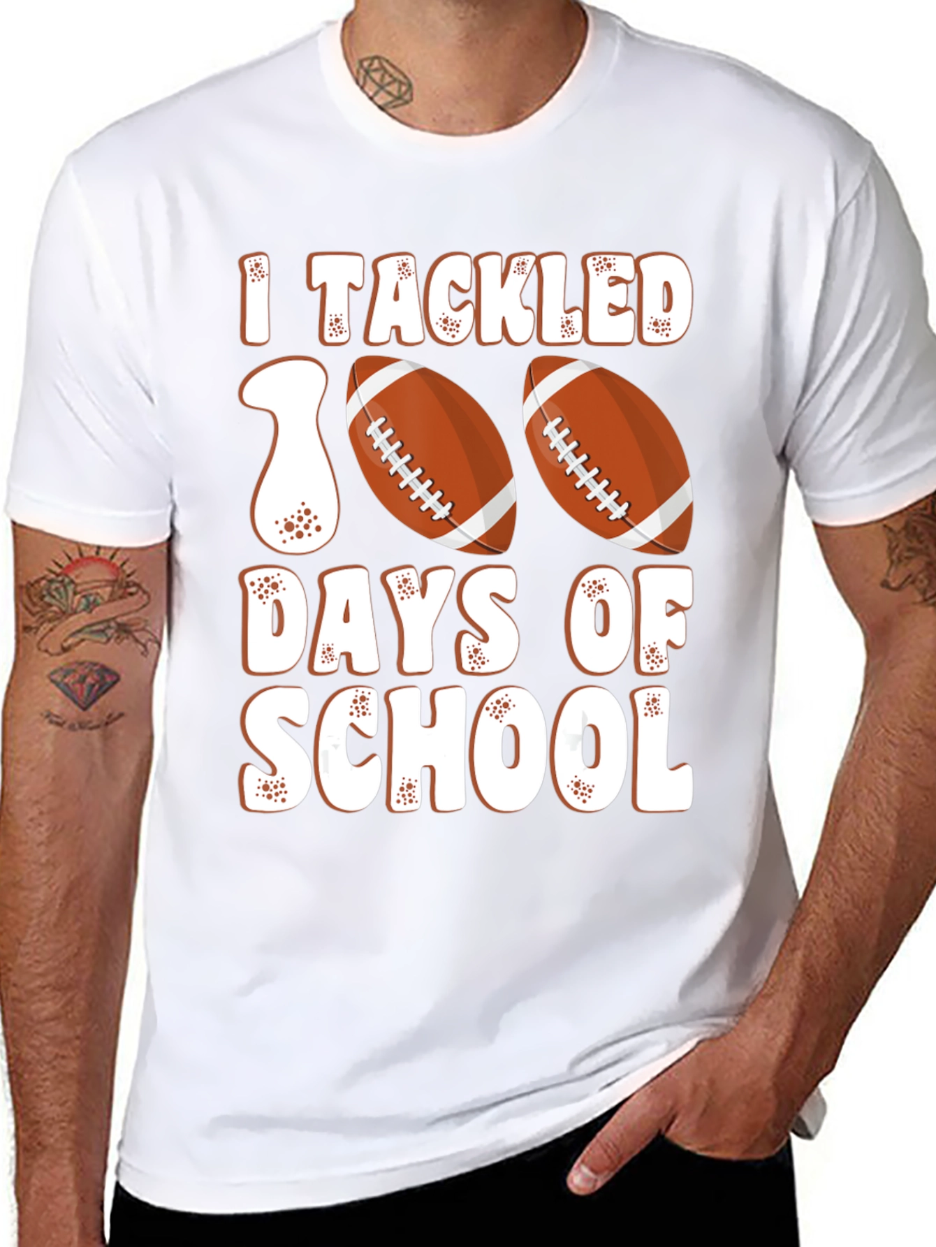 I Tackled 100 Days of School Football T-Shirt