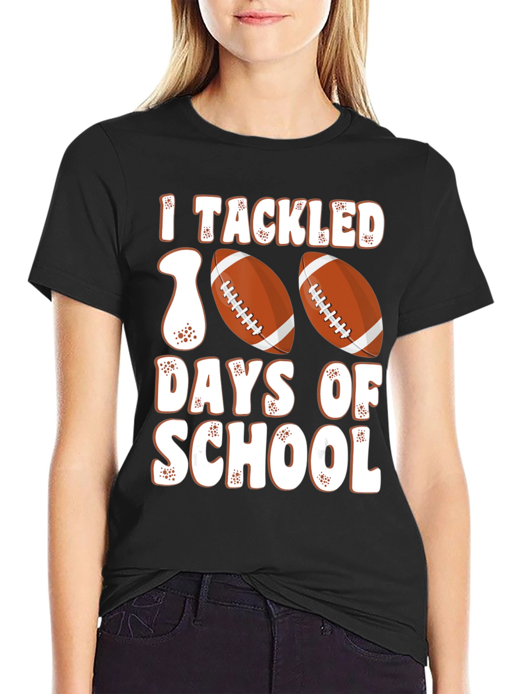 I Tackled 100 Days of School Football T-Shirt