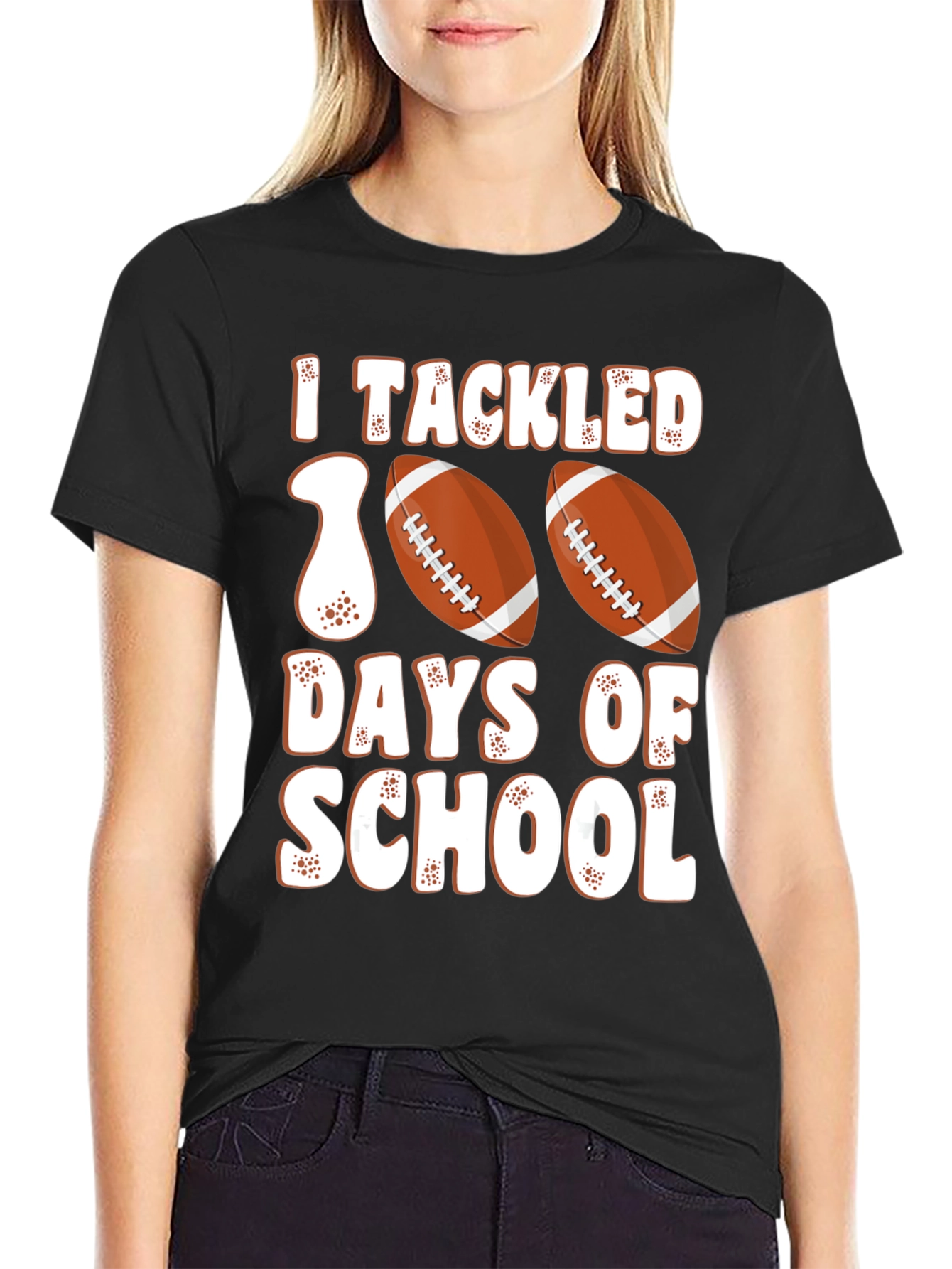I Tackled 100 Days of School Football T-Shirt