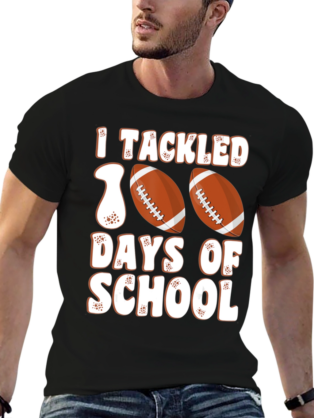 I Tackled 100 Days of School Football T-Shirt