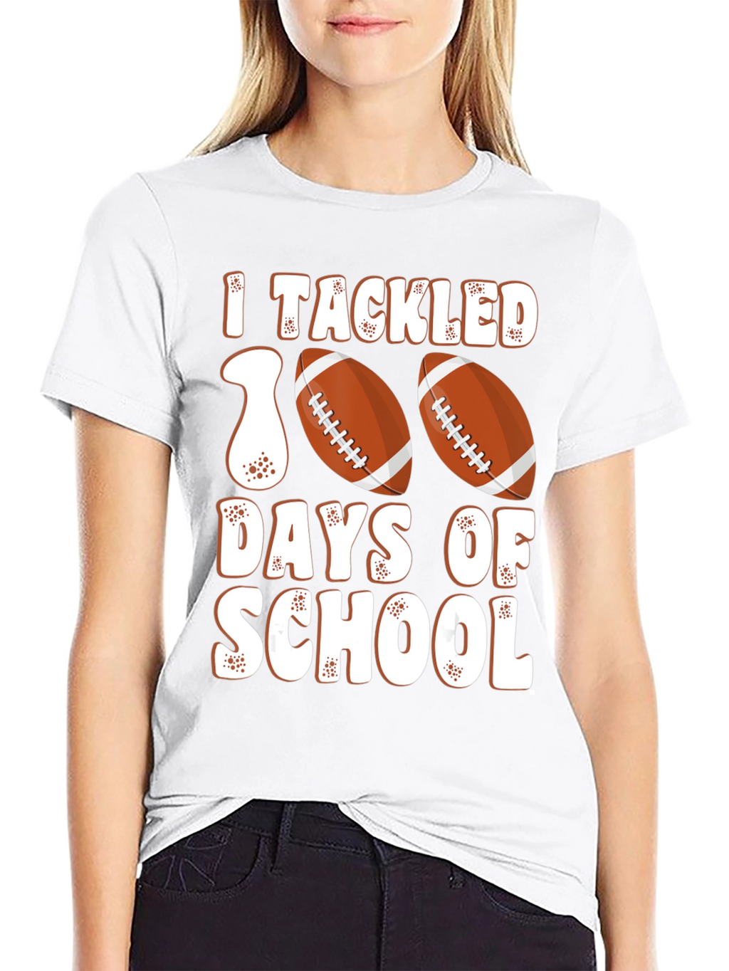 I Tackled 100 Days of School Football T-Shirt