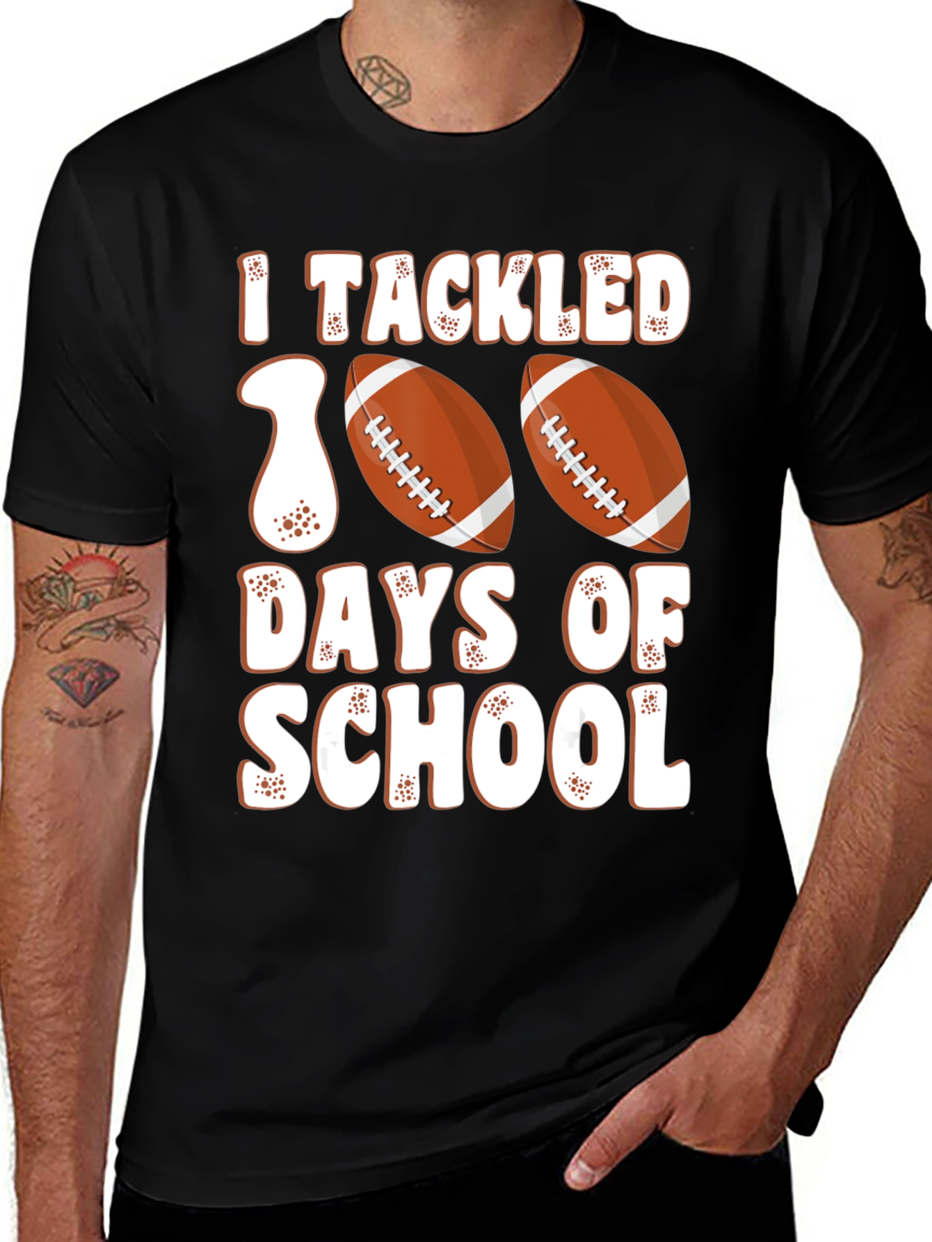 I Tackled 100 Days of School Football T-Shirt