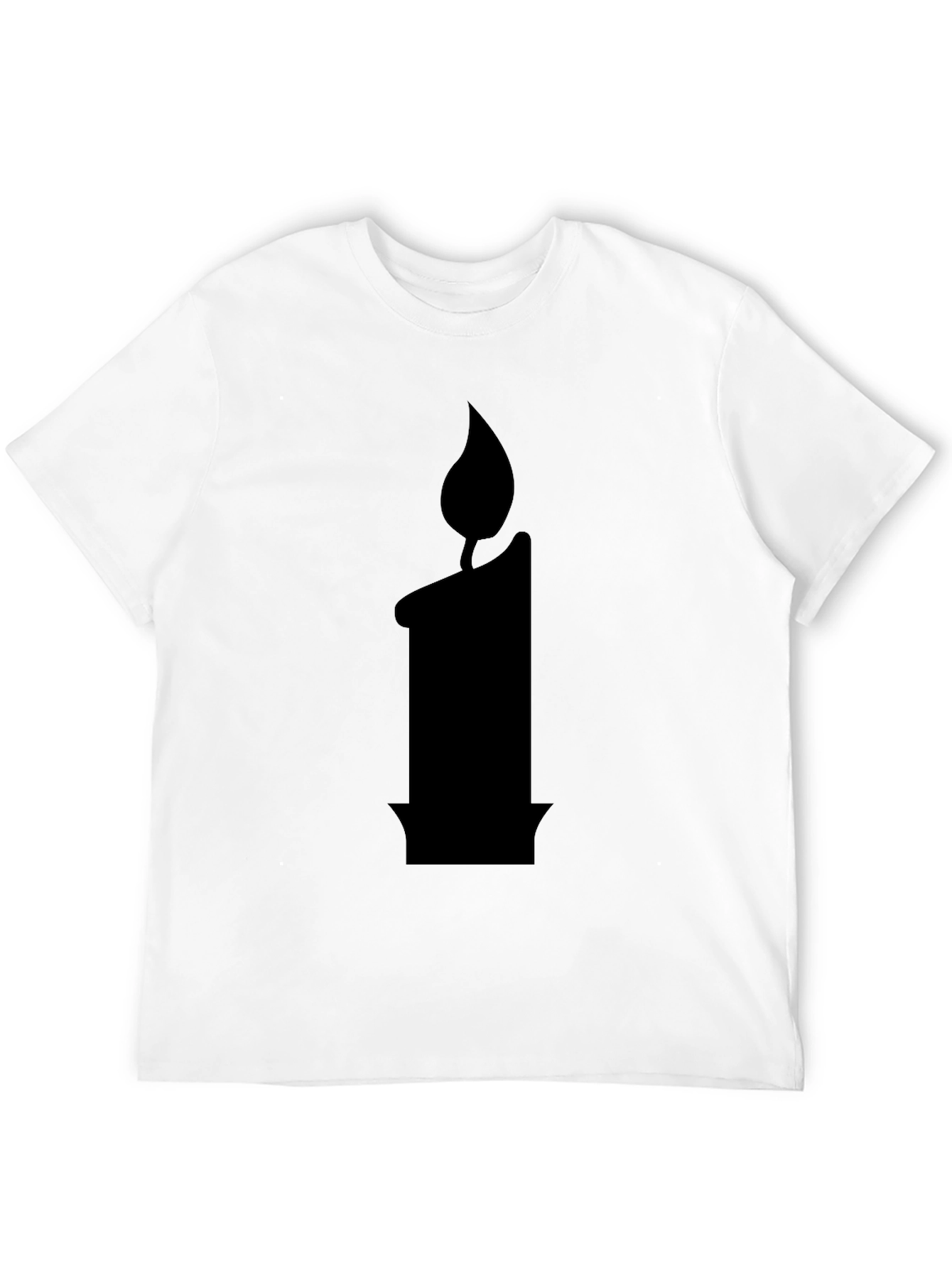 Mens Black Candle Silhouette Graphic Tee
