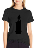 Mens Black Candle Silhouette Graphic Tee