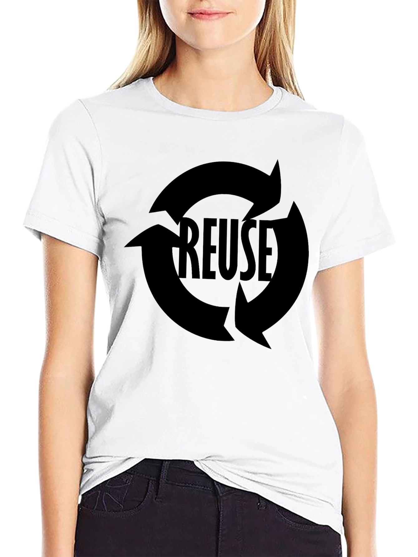 Mens Black REUSE Graphic T-Shirt