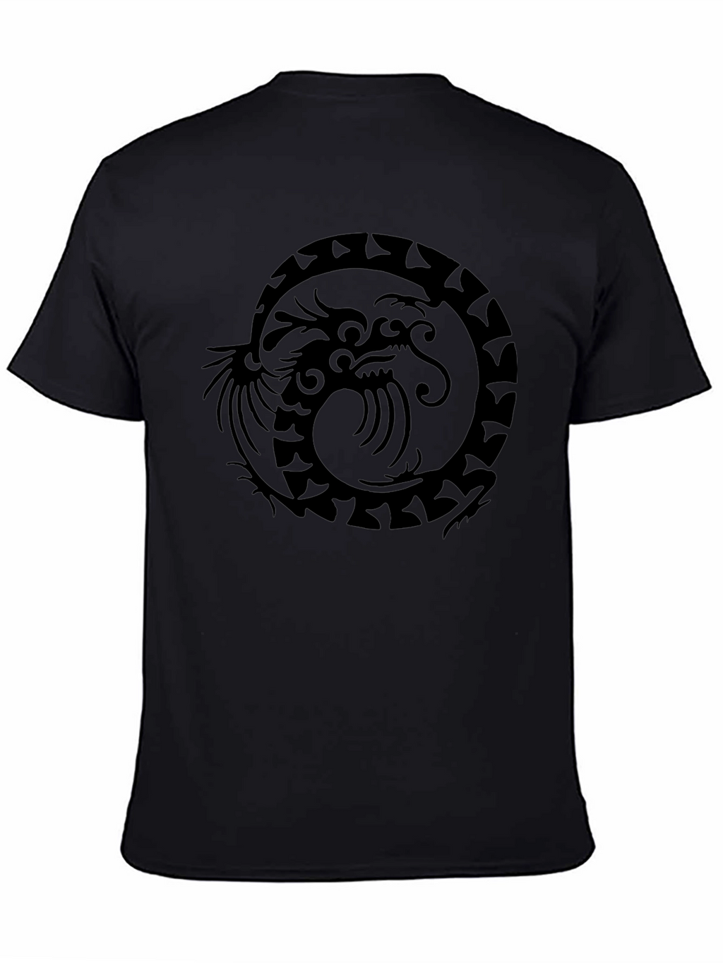 Dragon Circle Graphic Print Mens Black T-Shirt