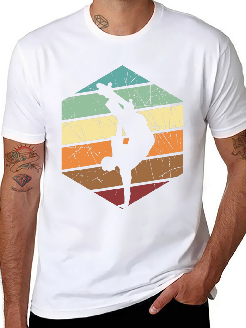 Retro Skateboard Silhouette Graphic Tee