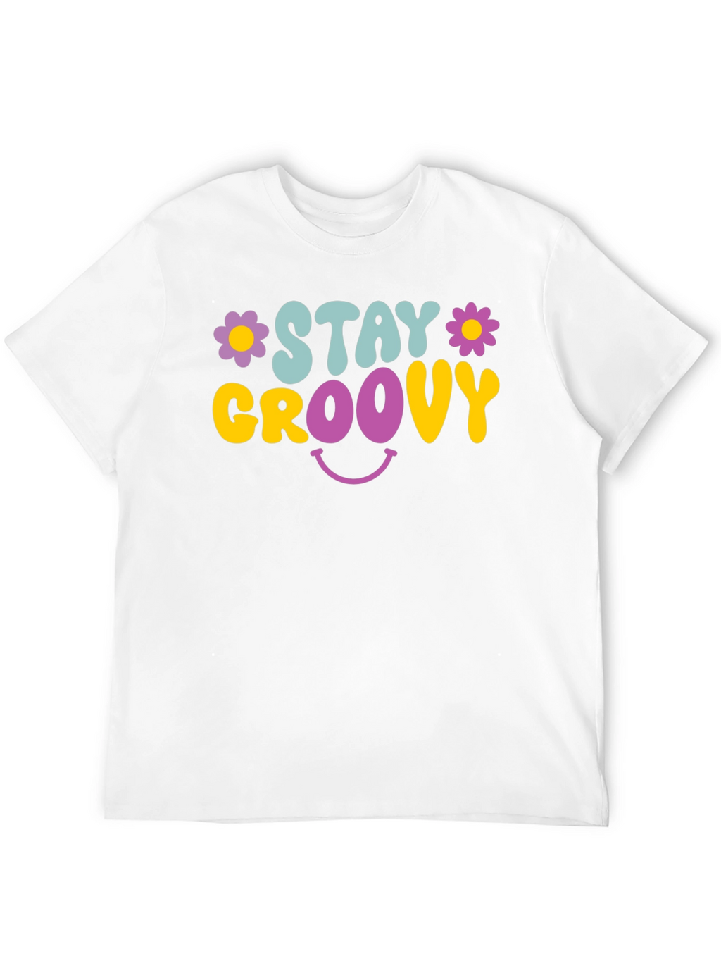 Stay Groovy Graphic Tee - Retro Smiley Face T-Shirt