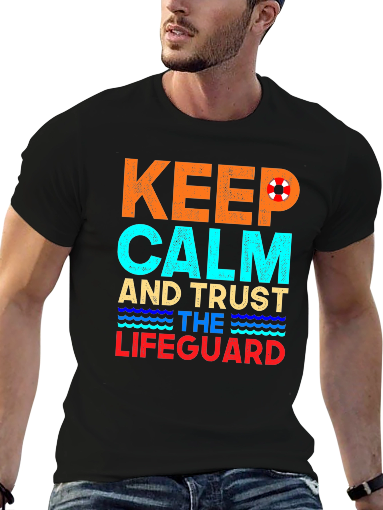Keep Calm Lifeguard T-Shirt Summer Beach Tee