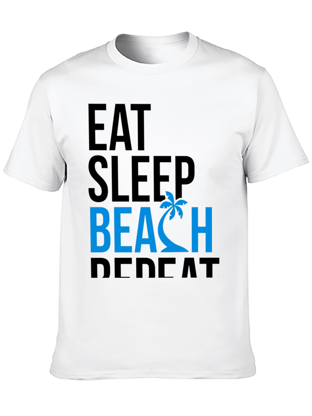 Eat Sleep Beach Repeat Black Graphic Tee