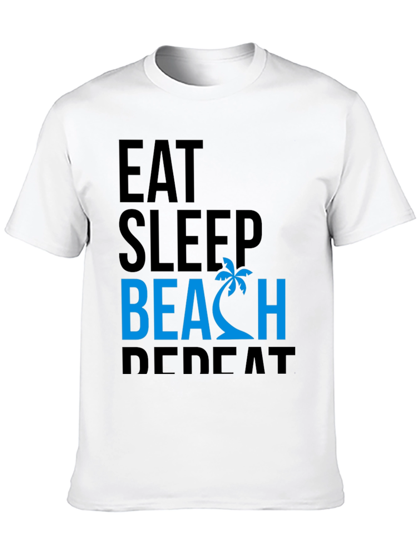 Eat Sleep Beach Repeat Black Graphic Tee