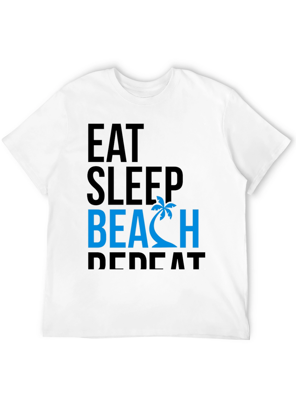 Eat Sleep Beach Repeat Black Graphic Tee