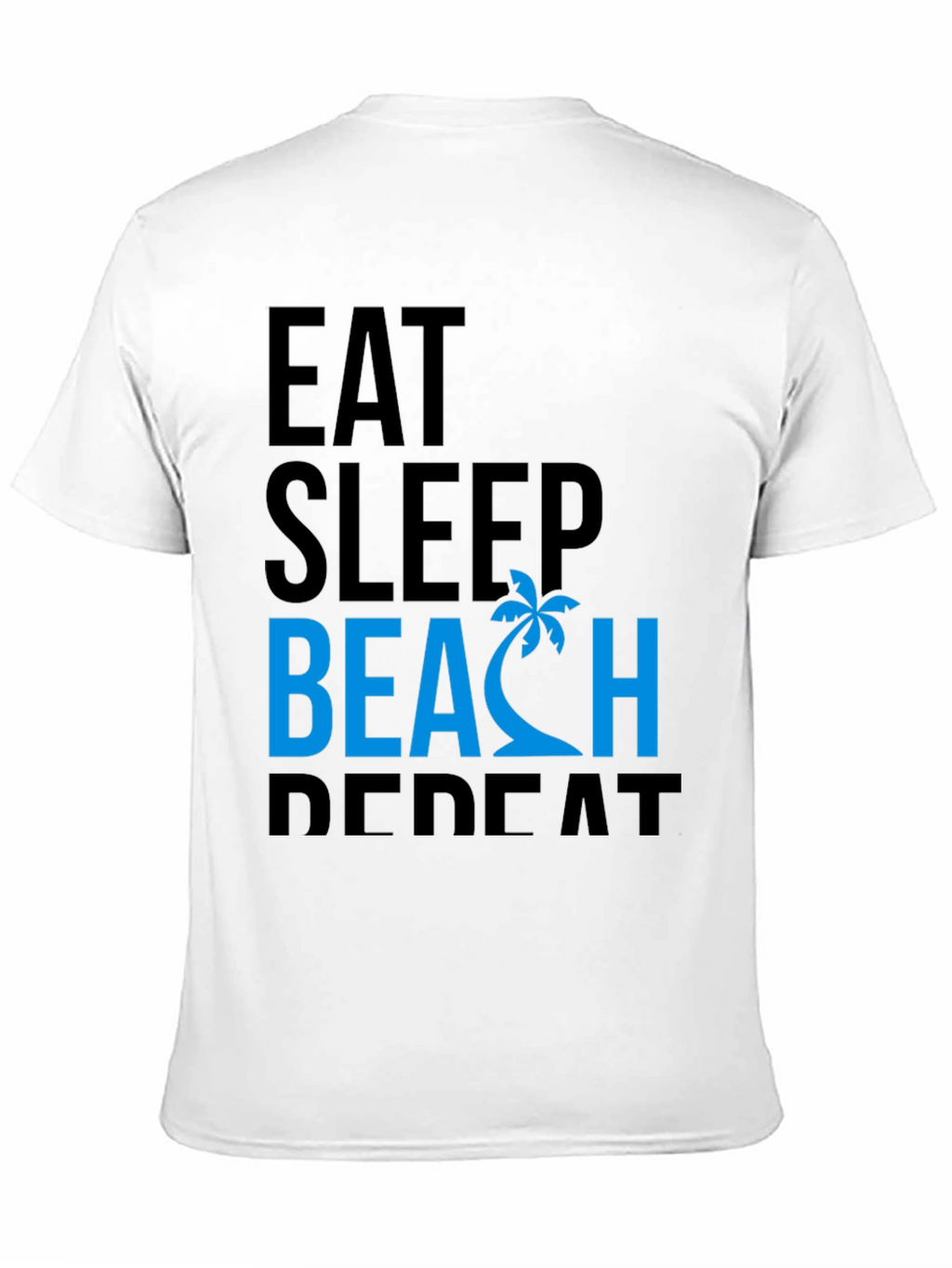 Eat Sleep Beach Repeat Black Graphic Tee
