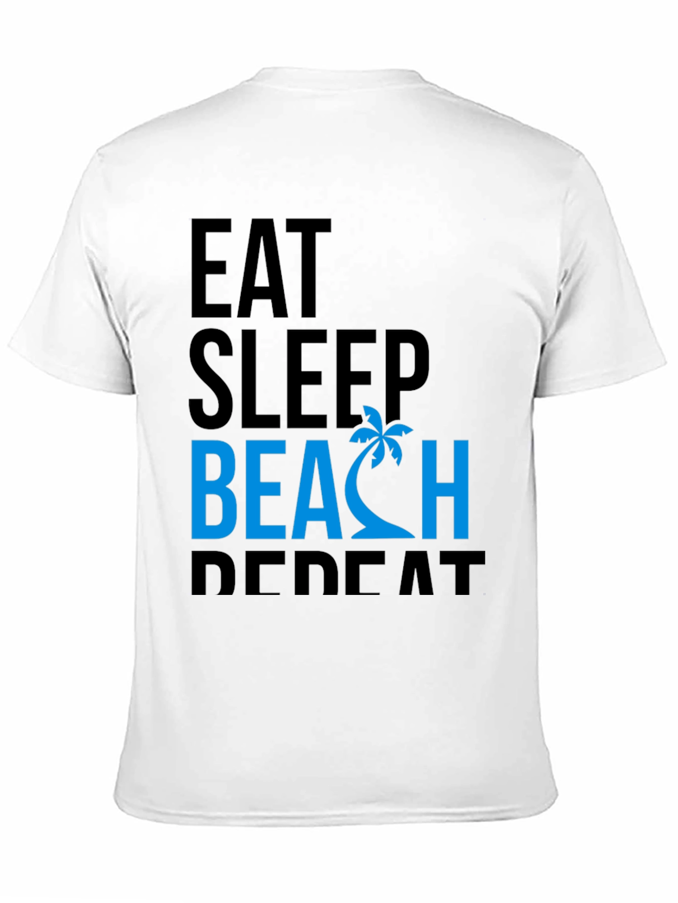 Eat Sleep Beach Repeat Black Graphic Tee