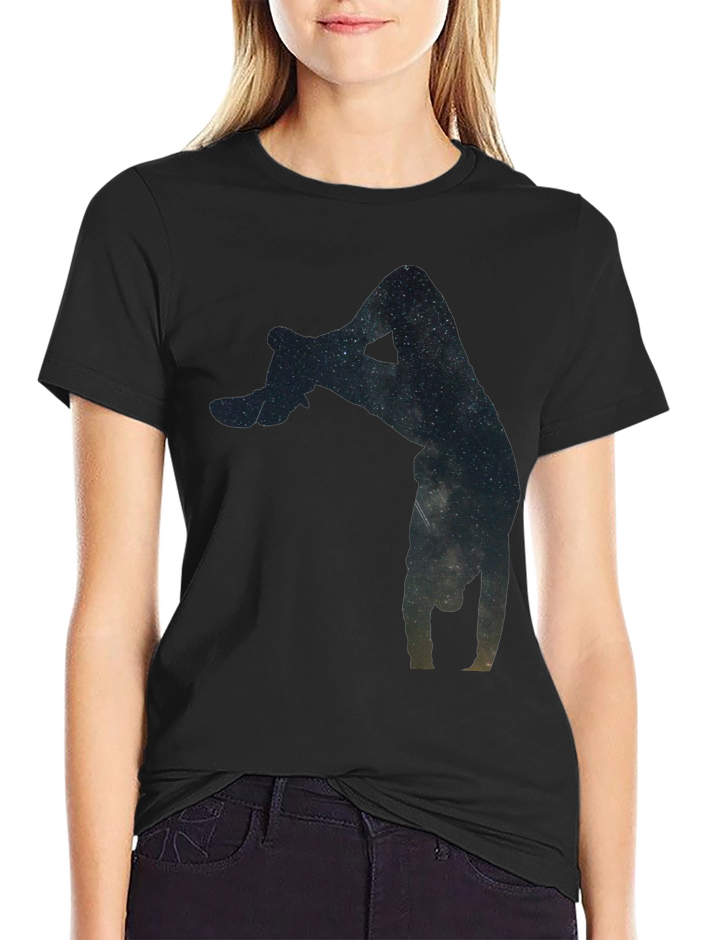 Galaxy Handstand Black T-Shirt