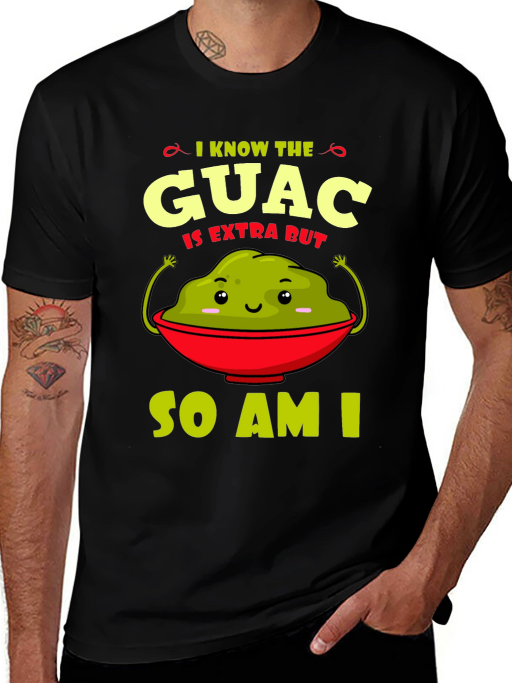 Guac Is Extra Graphic Tee - Funny Avocado T-Shirt