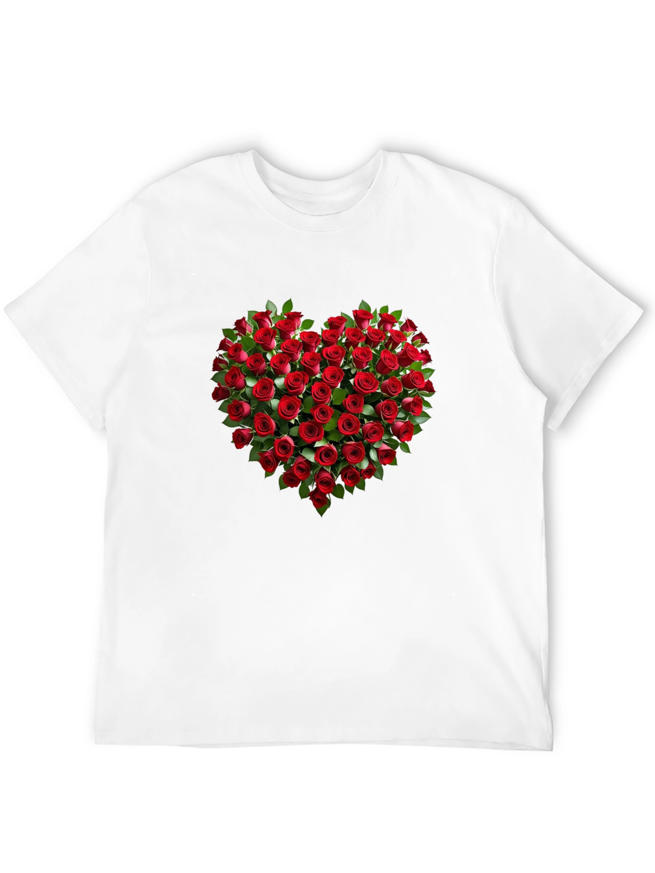 Romantic Rose Heart Graphic T-Shirt - Soft Cotton Tee
