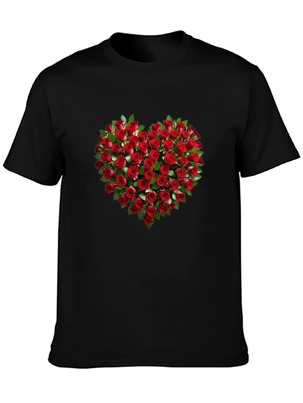 Romantic Rose Heart Graphic T-Shirt - Soft Cotton Tee