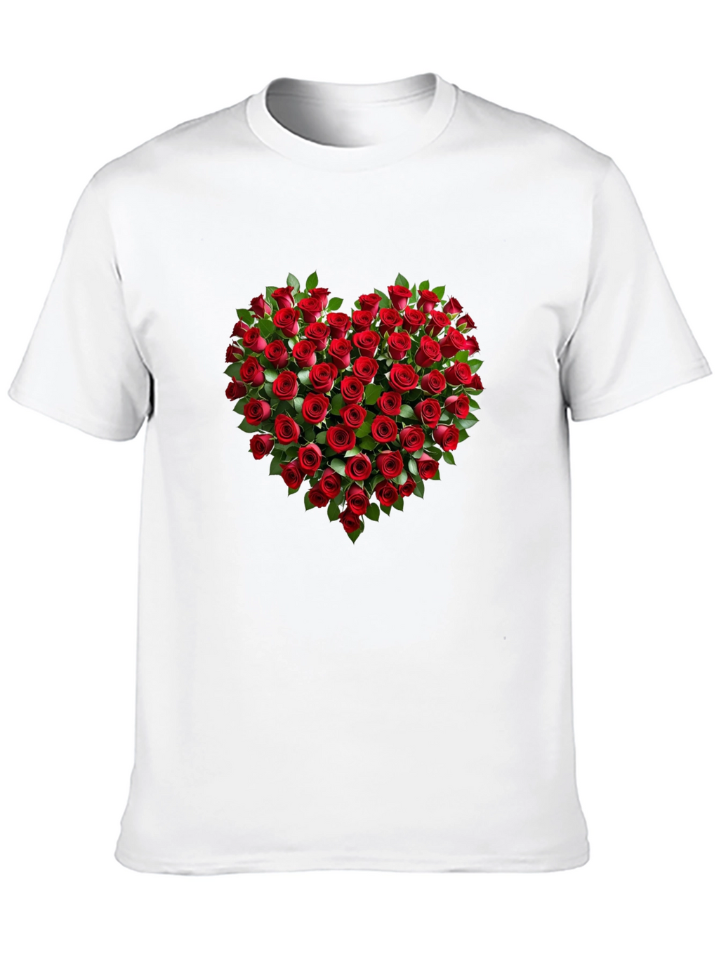 Romantic Rose Heart Graphic T-Shirt - Soft Cotton Tee