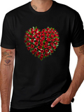 Romantic Rose Heart Graphic T-Shirt - Soft Cotton Tee