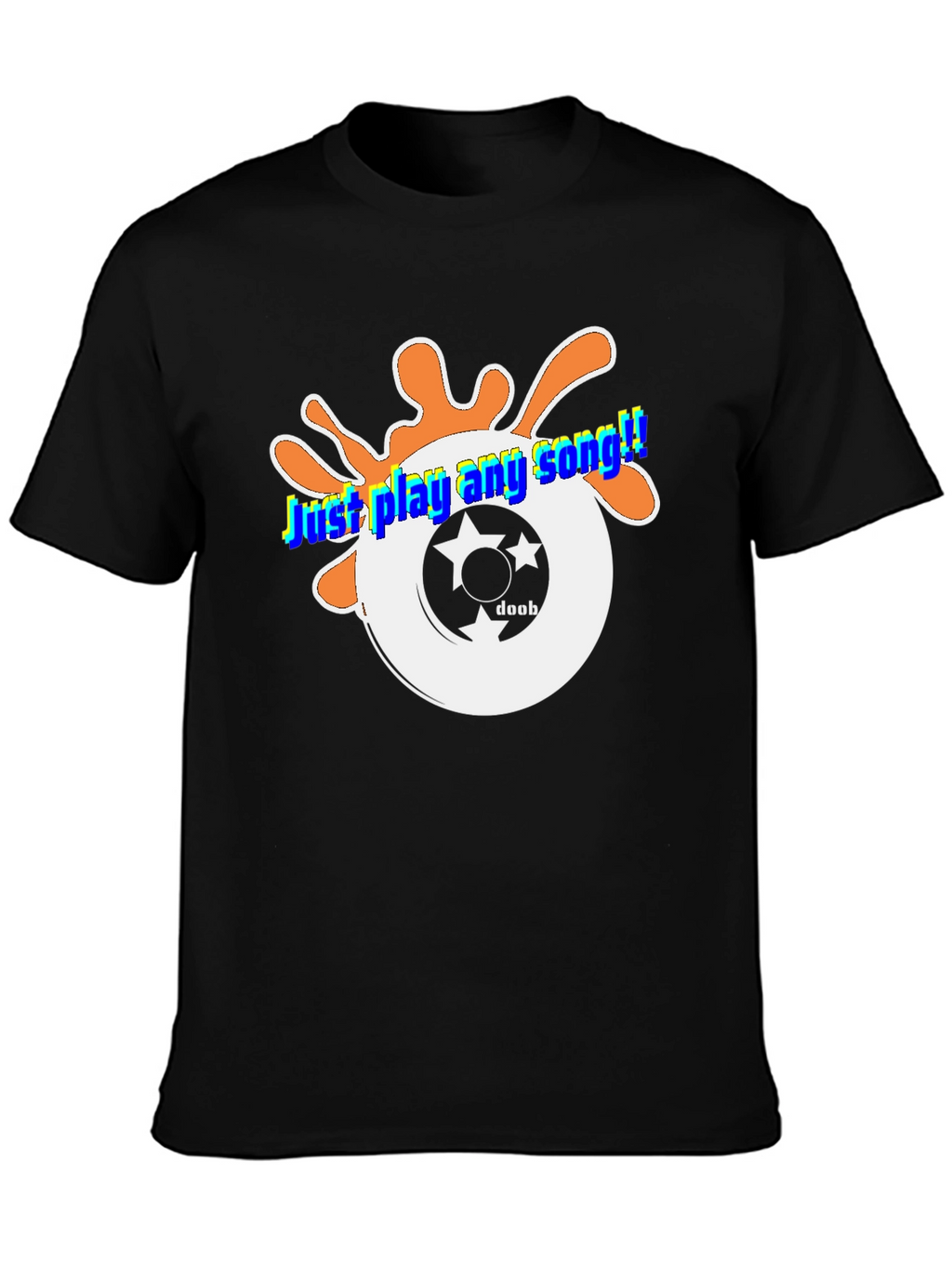 Just Play Any Song Black Graphic Tee